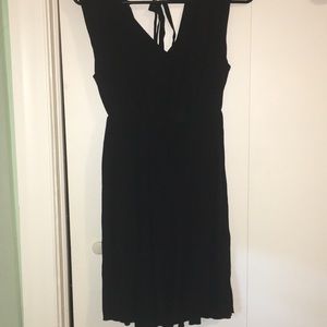 Black layered tie back dress